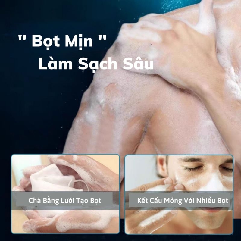 Xà Phòng Tắm NAM  Hương Nước Hoa Kiềm Dầu Làm Sạch Da Dành Cho Nam TẶNG KÈM TÚI LƯỚI