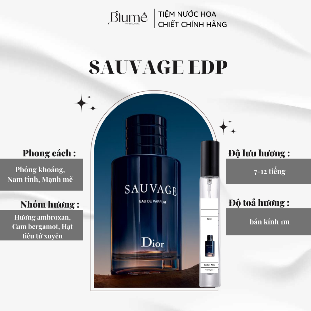 Nước hoa NAM DIOR SAUVAGE EDP mùi nam tính - Blume Tiệm Nước Hoa