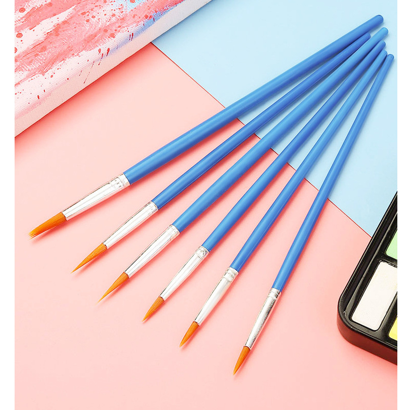 Vỉ bút vẽ 6 cây dùng để tô tượng, sơn chậu, trang trí tường