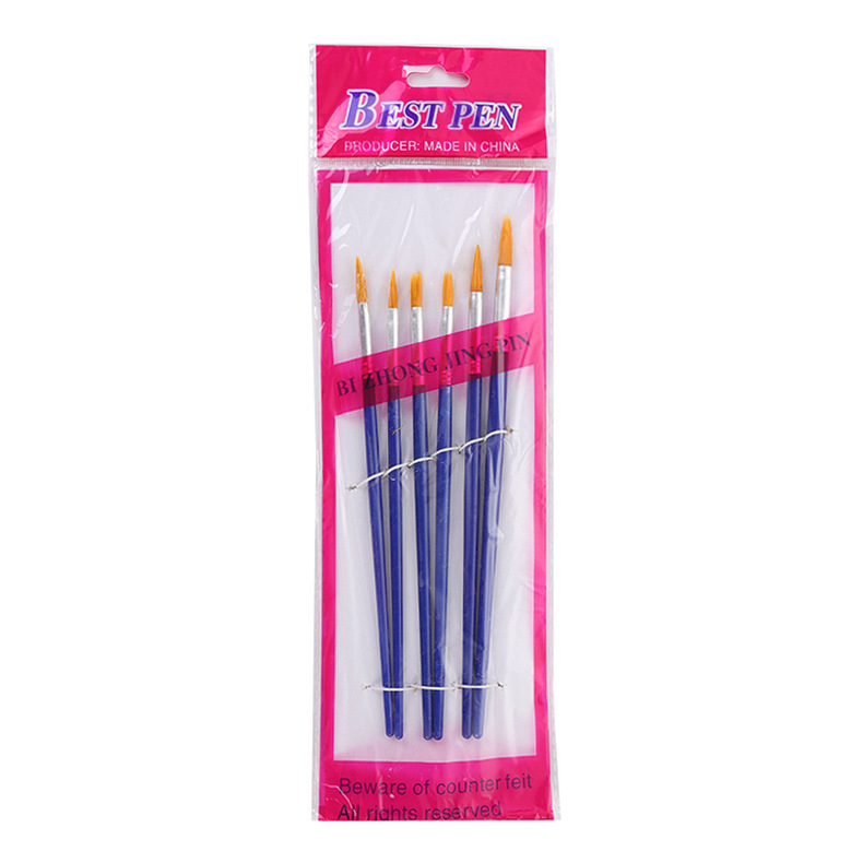 Vỉ bút vẽ 6 cây dùng để tô tượng, sơn chậu, trang trí tường