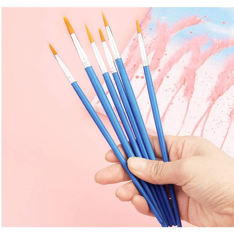 Vỉ bút vẽ 6 cây dùng để tô tượng, sơn chậu, trang trí tường