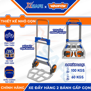 Xe đẩy hàng gấp gọn 2 bánh WADFOW tải trọng 60-100kg, xe kéo hàng gấp gọn đa năng, ống thép tấm thép cứng cáp chắc chắn
