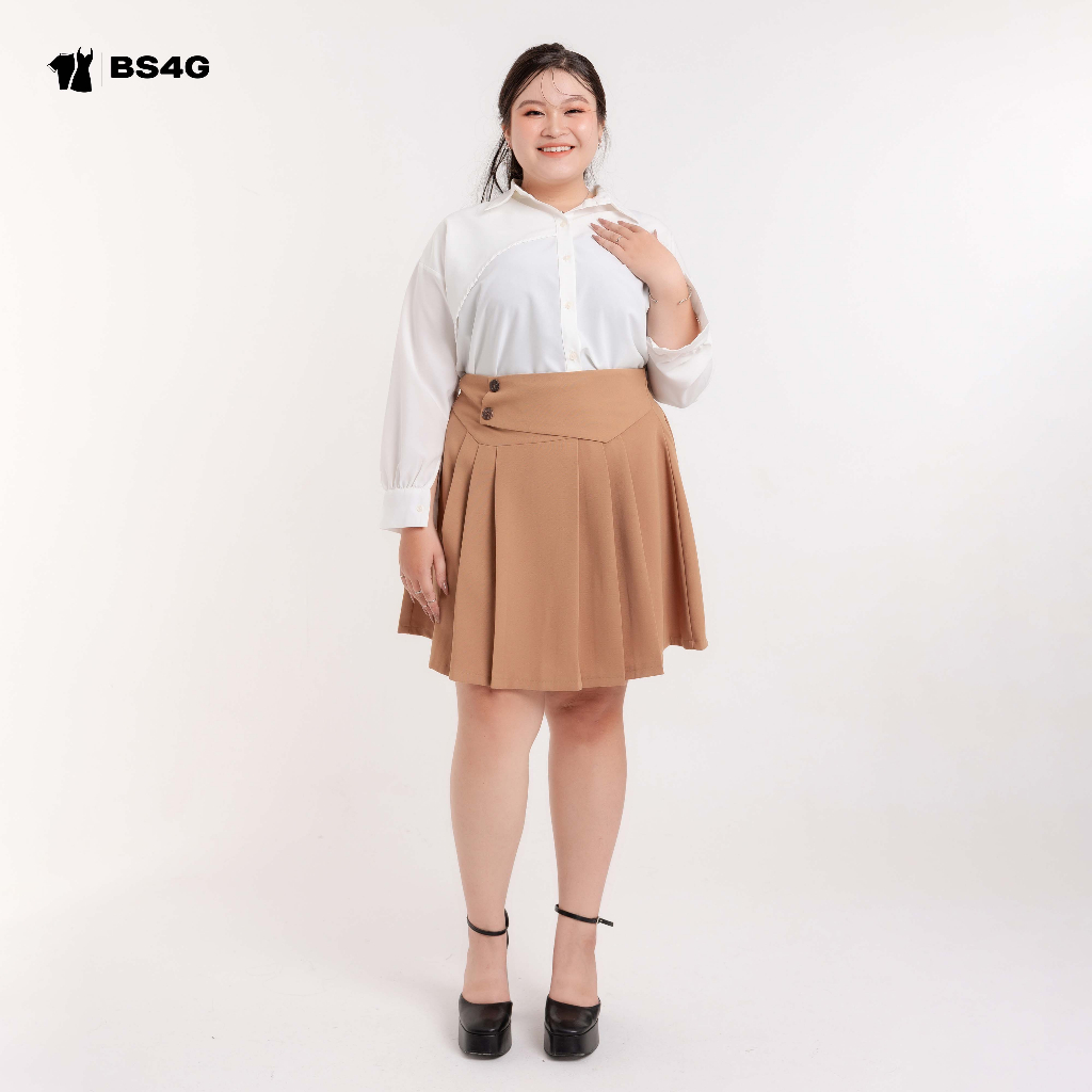 CHÂN VÁY NÂU XẾP LY BIGSIZE - CV027