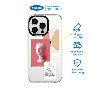 Ốp lưng iPhone viền trắng, đen chống sốc chống va đập Weekase in hình tượng la mã david - Màu in cực bền