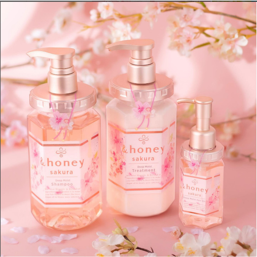 Giới hạn/Limited Dầu gội And Honey Vicrea Sakura Deep Moist Set 2023ver /hương thơm mật ong hoa anh  đào