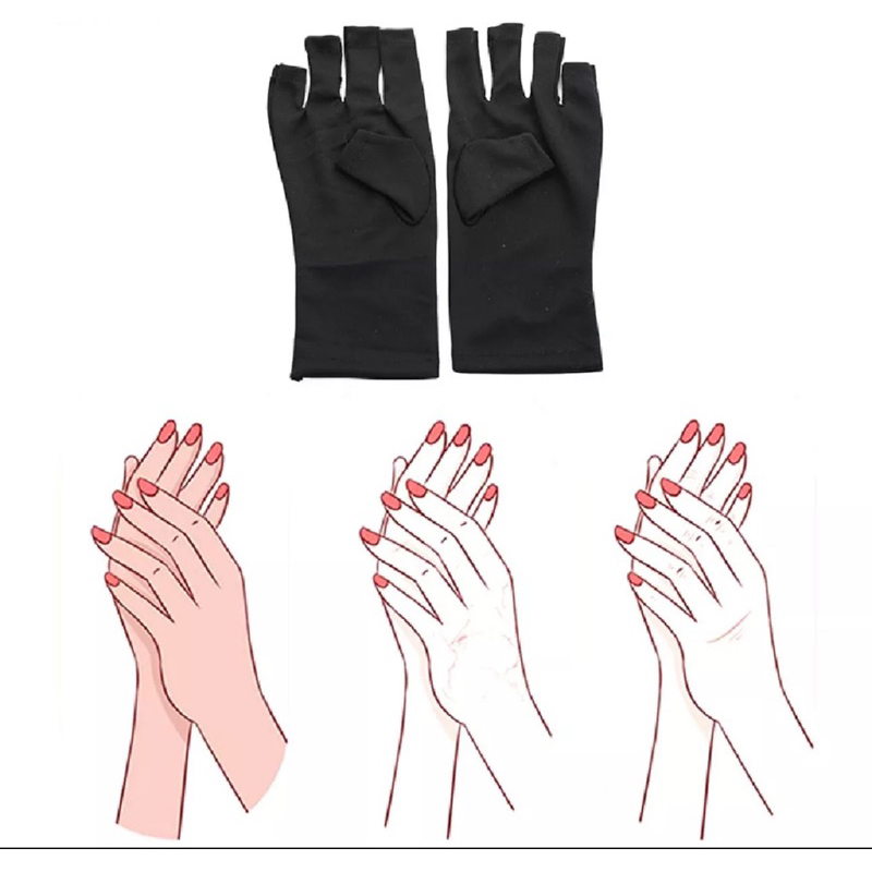 Găng tay chống tia UV từ máy hơ khi làm Nail