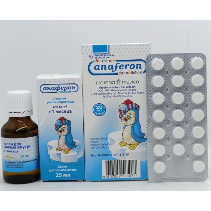 Tăng đề kháng Anaferon chim cánh cụt Nga cho bé