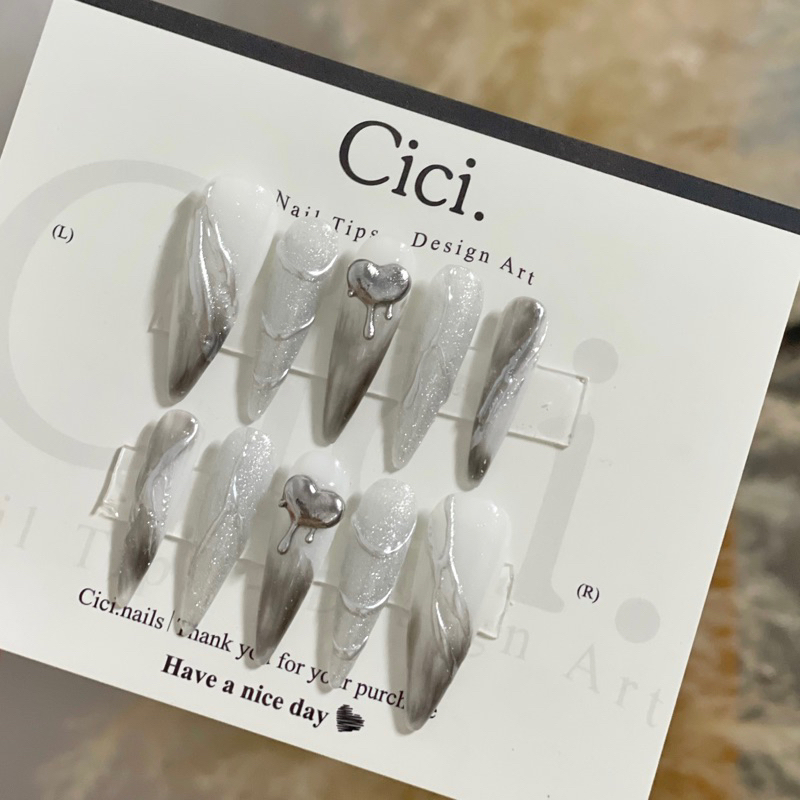 Nailbox Thiết Kế Sơn Gel Loang Tráng Gương Nổi Cá Tính Cici.nails