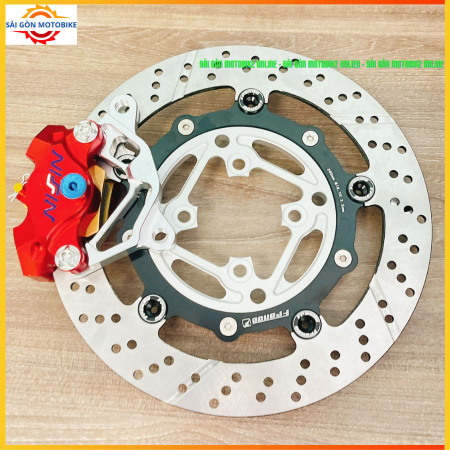 [ Combo Sirius/Jupiter ] Heo 2Pis đối xứng Nisin + Đĩa Frrando 260/267mm+ Pát 2Pis CNC nguyên khối/T