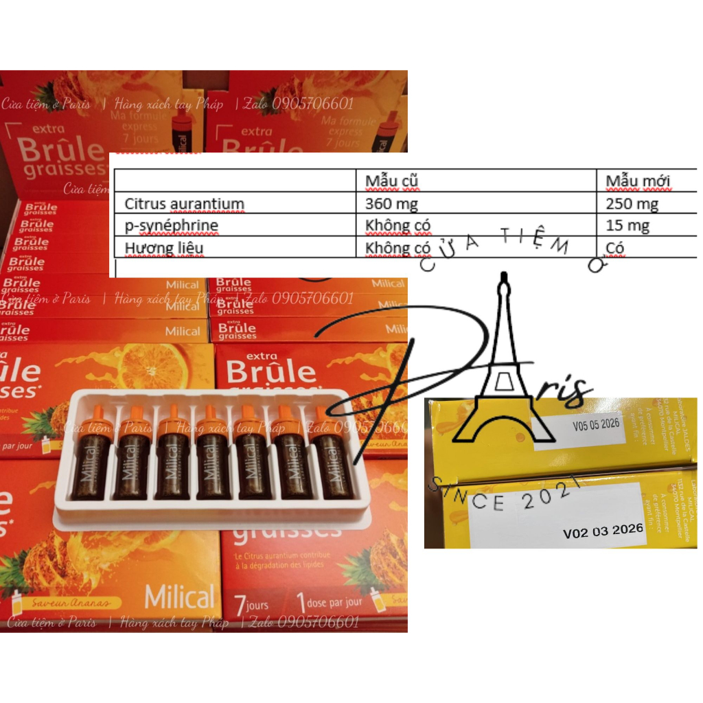 Detox - Hỗ trợ giảm cân 7 ngày cam dứa Milical Extra Brule Graisses