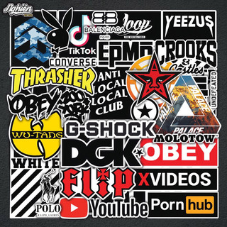 Sticker Logo Brand (2) chống nước, hình dán mũ bảo hiểm, dán xe, điện thoại, laptop – Nghiện Sticker