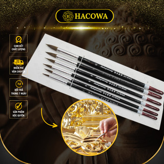 Bút vẽ lông sói vỉ 6 cái đủ size dành cho vẽ dát vàng, vẽ tranh, vẽ nhũ các họa tiết nhỏ, hoa văn trên đồ thờ, nội thất
