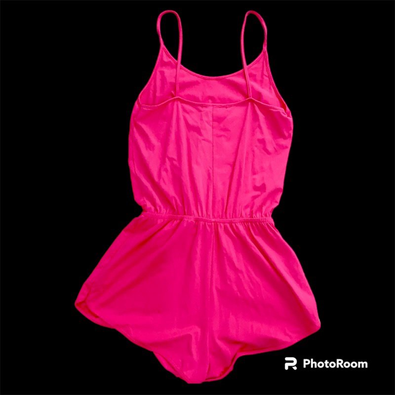 Thanh lý jum ngắn thun hot pink, đồ bay ngắn, playsuit 2hand