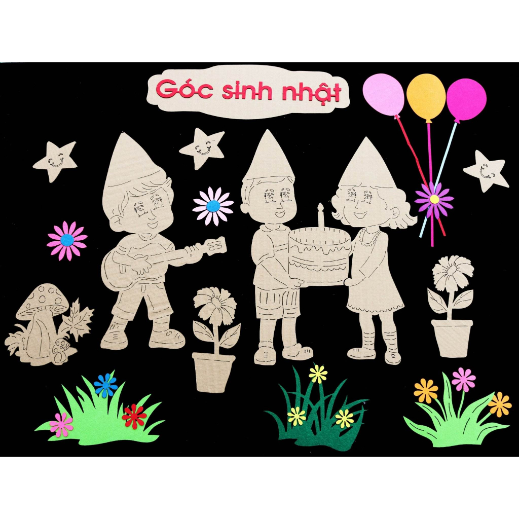 Góc sinh nhật Steam trang trí mầm non