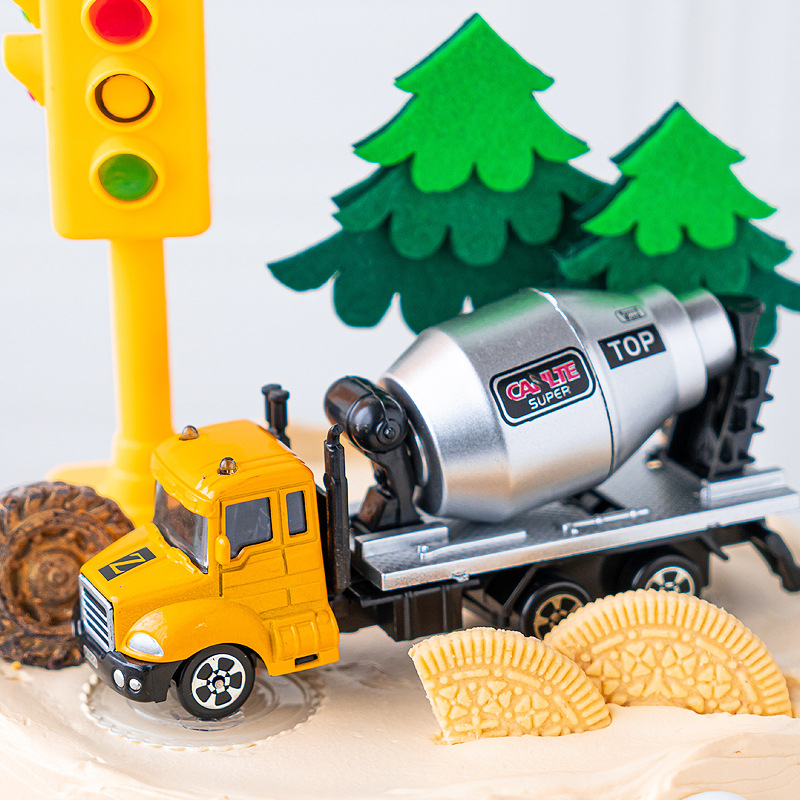 Cột Đèn Giao Thông trang trí bánh sinh nhật, cần cẩu trang trí bánh kem