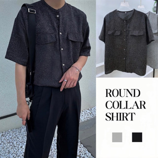 Áo sơ mi dạ tay ngắn cổ tròn phong cách Hàn Quốc | Sơ mi dạ mỏng Korea by ZIG ZAG