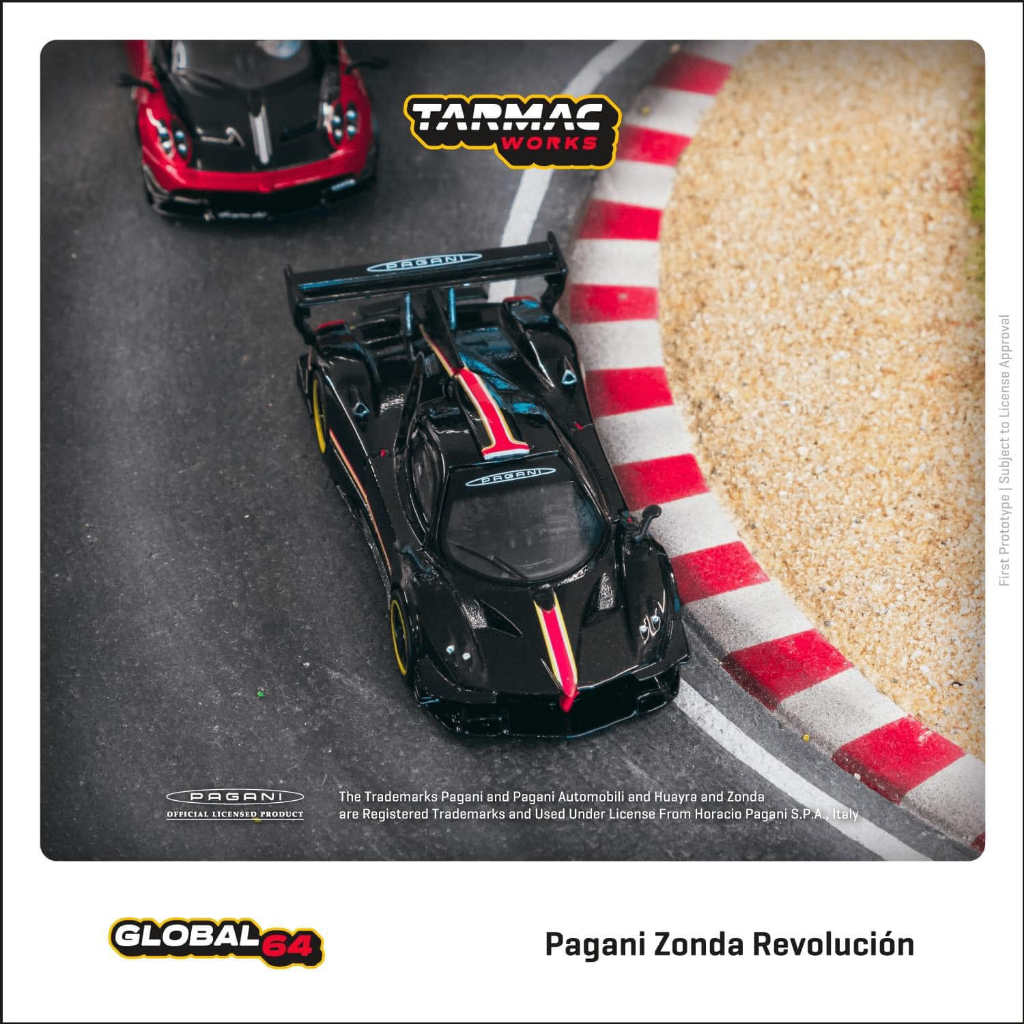 MÔ HÌNH 1:64 TARMAC WORKS - Pagani Zonda Revolución Nero Oro