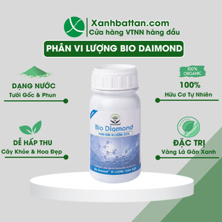 Phân Bón Lá Trung Vi Lượng Bio Daimond Hạn Chế Vàng Lá Gân Xanh, Dưỡng Lá Xanh Mượt Chai 250 ml