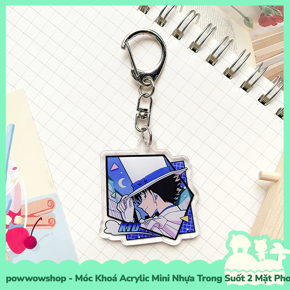 Móc Khoá Nhựa Mini Trong Suốt Acrylic 2 Mặt Phong Cách Nhân Vật Anime Manga Conan Art Frame