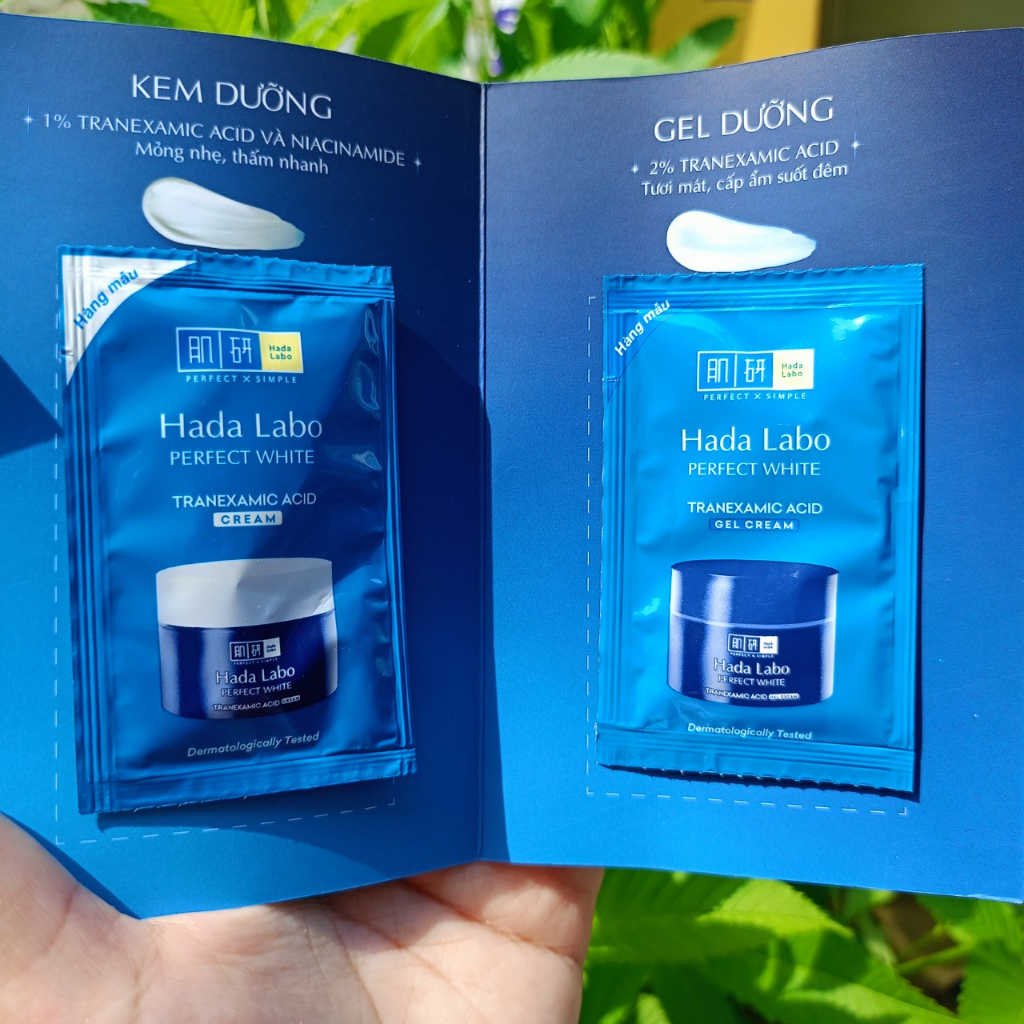 Bộ 2 gói mẫu thử Kem dưỡng HADA LABO Perfect White Tranexamic Acid