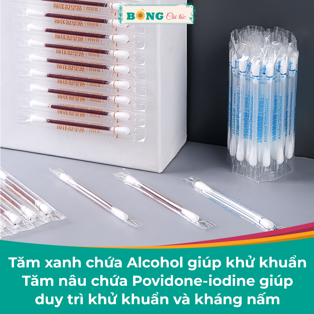 Combo chăm sóc lỗ xỏ bông tai cao su y tế, nẹp bump, miếng lau khử khuẩn kèm hộp CB10- khuyên tai BÔNG Cài Tóc