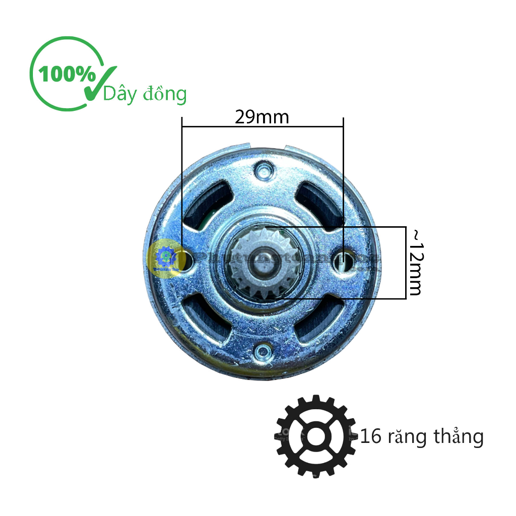 Động Cơ 775 Công Nghệ Chổi Than Sử Dụng Cho Máy Khoan Pin 18v | Motor 775 Nhông 16 Răng 100% Dây Đồng
