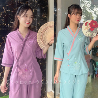 Đồ lam đi chùa# tim viền