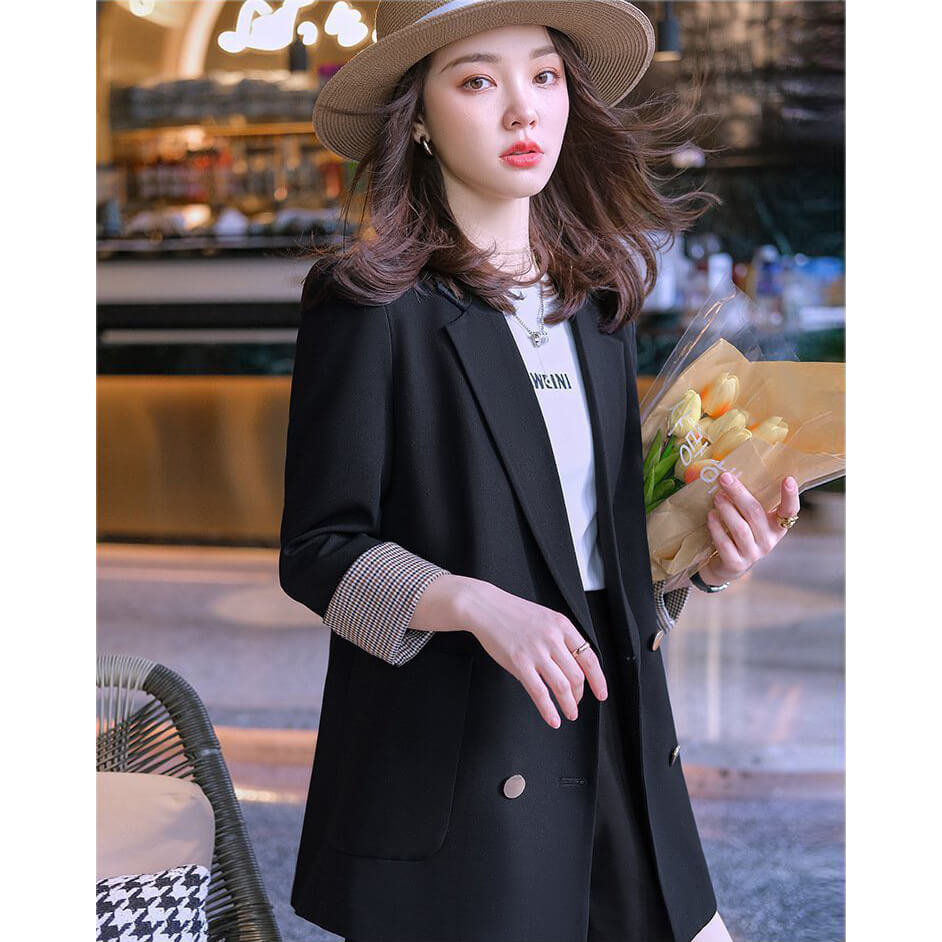 Áo Khoác Blazer Dáng Dài Form Suông Cao Cấp