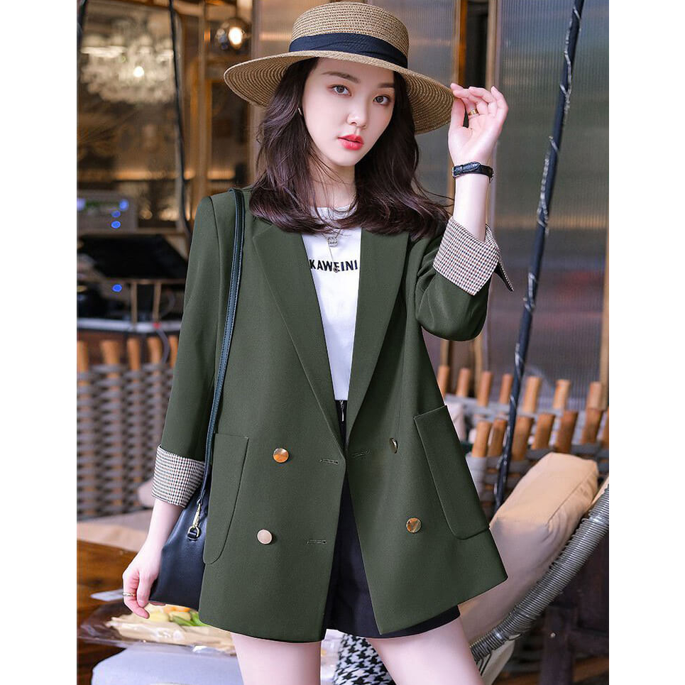 Áo Khoác Blazer Dáng Dài Form Suông Cao Cấp