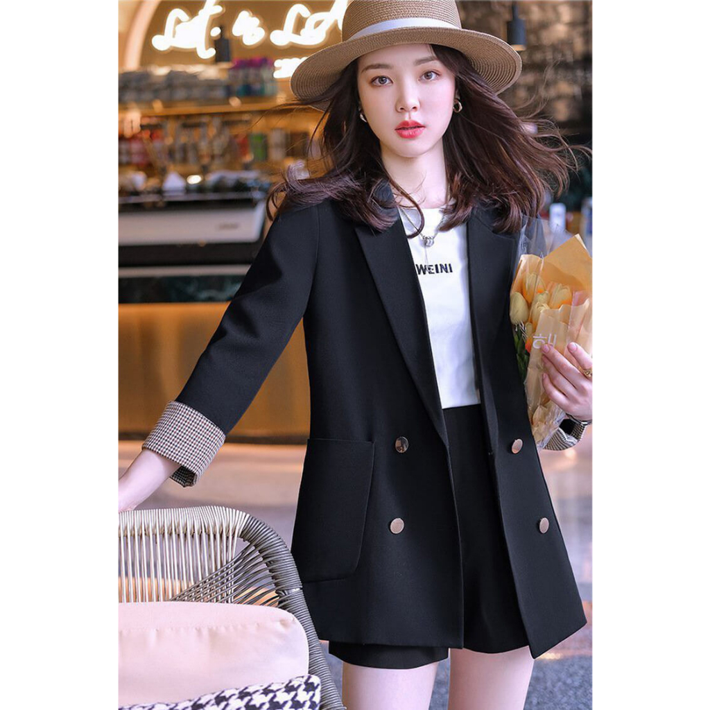 Áo Khoác Blazer Dáng Dài Form Suông Cao Cấp