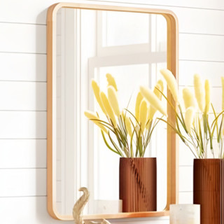 Gương Treo Tường Khung Gỗ Tự Nhiên - Trang Điểm Để Bàn/Nhà Tắm, Hiện Đại, Loại Cao Cấp