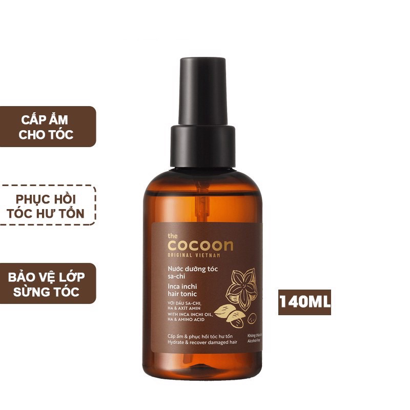 Nước Dưỡng Tóc Giảm Gãy Rụng Và Làm Mềm Tóc Tinh Dầu Bưởi Và Sa-chi The Cocoon Pomelo Hair Tonic 140ml