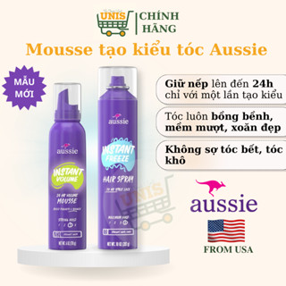 [NHẬP MỸ - AUTH - ĐỦ  BILL] Mousse Phồng Tóc, Tạo Kiểu, Làm Xoăn Tóc AUSSIE VOLUME 170G , Giữ Nếp Tóc AUSSIE FREEZE 283G