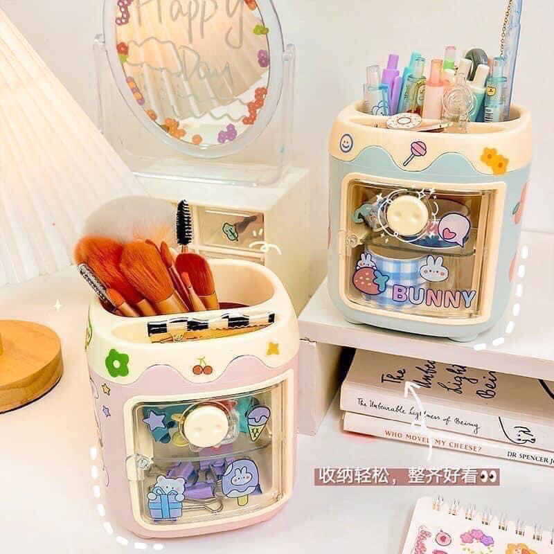 Ống cắm bút/ hộp đựng bút để bàn dễ thương -Tặng kèm sticker