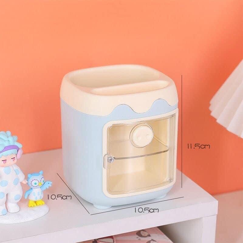 Ống cắm bút/ hộp đựng bút để bàn dễ thương -Tặng kèm sticker