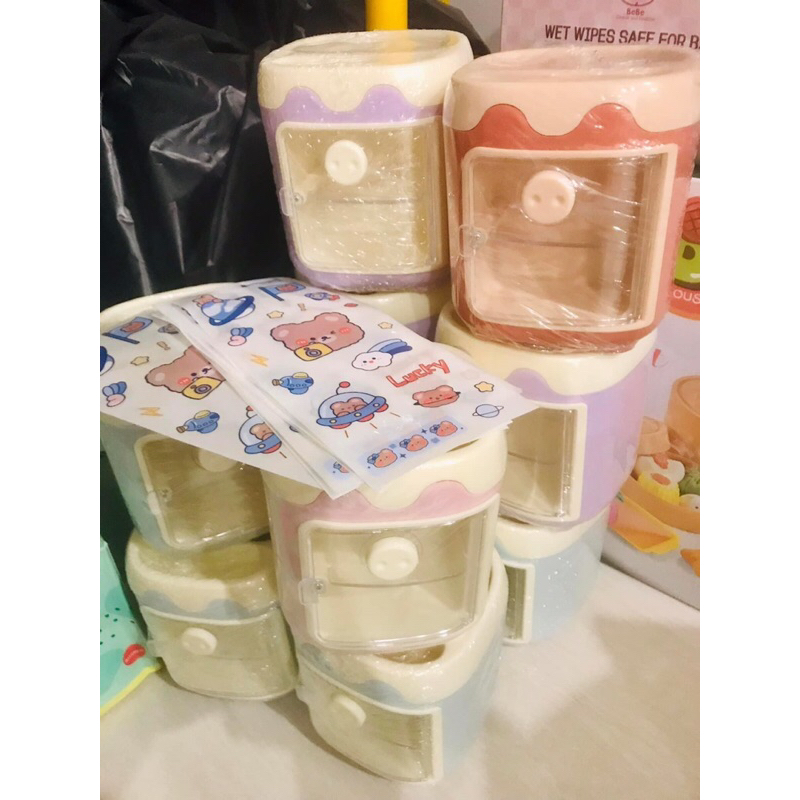 Ống cắm bút/ hộp đựng bút để bàn dễ thương -Tặng kèm sticker