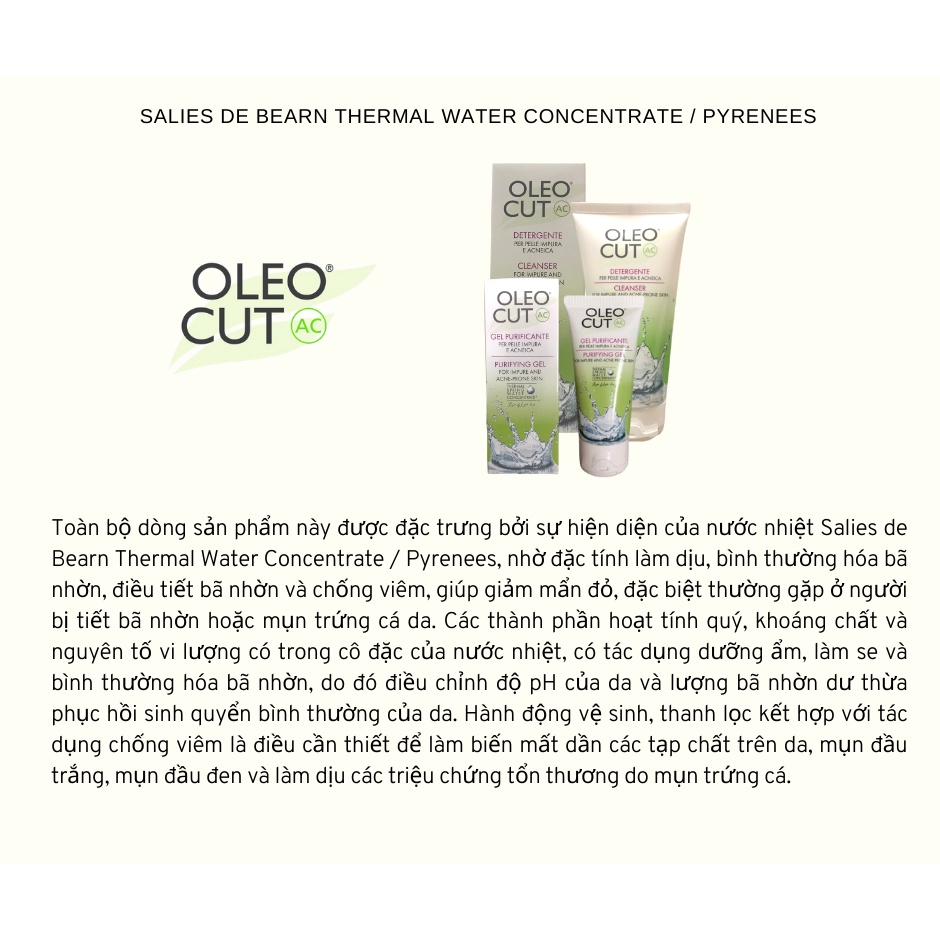 Sữa rửa mặt làm sạch, tẩy tế bào chết OLEOCUT AC CLEANSER 150ml - Dr.cam