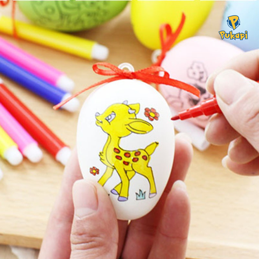 Đồ chơi trẻ em - Set Tô trứng kèm túi màu cho bé Đồ chơi vẽ tranh trên trứng tô màu tranh trứng sáng tạo Cho Bé PUKAPI