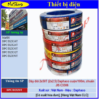 Nashop - 100 mét dây điện đôi daphaco 2x16t