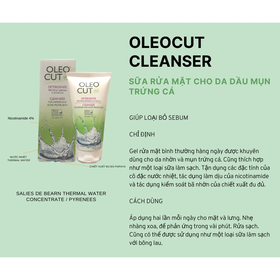 Sữa rửa mặt làm sạch, tẩy tế bào chết OLEOCUT AC CLEANSER 150ml - Dr.cam
