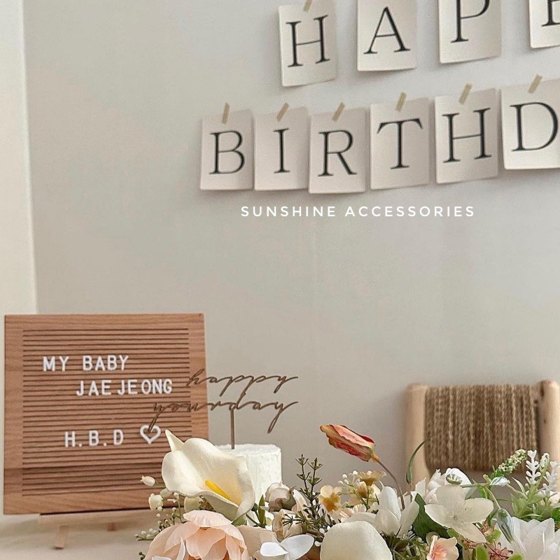 Chữ Happy Birthday dán tường Hàn Quốc