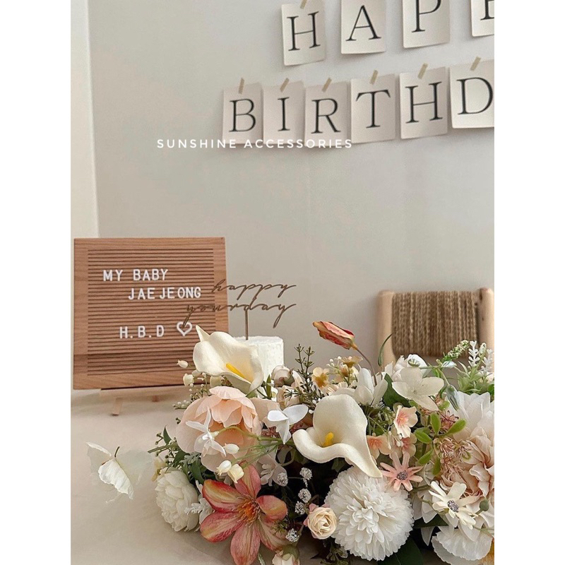 Chữ Happy Birthday dán tường Hàn Quốc