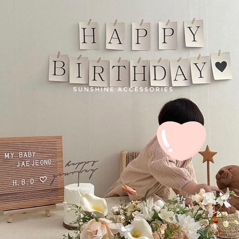 Chữ Happy Birthday dán tường Hàn Quốc
