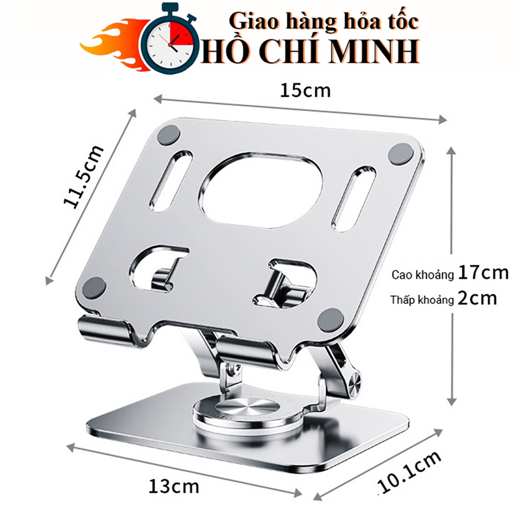 Giá đỡ iPad máy tính bảng chân xoay 360 ĐỘ công thái học - Đế tản nhiệt kê điện thoại laptop hợp kim nhôm xoay 360 độ