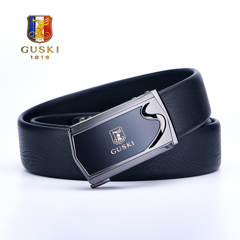 Thắt lưng nam cao cấp GUSKI da bò mềm xịn đẹp , dây nịt nam da thật GK05