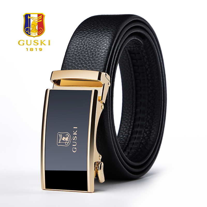 Dây lưng nam cao cấp da bò GUSKi -dây nịt nam da thật GK02