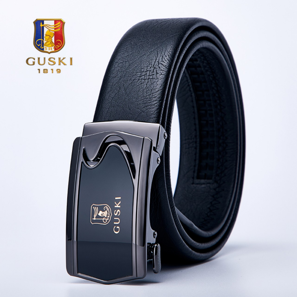 Thắt lưng nam cao cấp GUSKI da bò mềm xịn đẹp , dây nịt nam da thật GK05