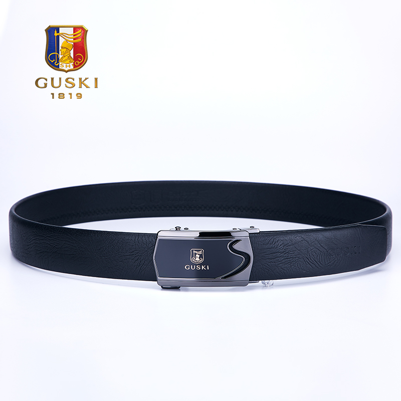 Thắt lưng nam cao cấp GUSKI da bò mềm xịn đẹp , dây nịt nam da thật GK05
