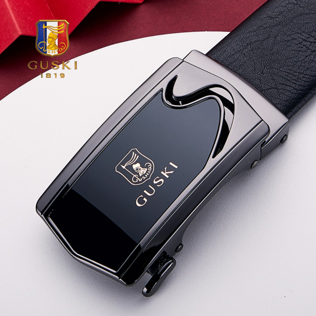 Thắt lưng nam cao cấp GUSKI da bò mềm xịn đẹp , dây nịt nam da thật GK05