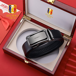 Thắt lưng nam cao cấp Guski da bò , dây nịt nam da thật xịn GK08